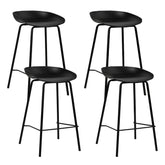 Set of 4 Kitchen Bar Stools Bar Stool Chairs Metal Black Barstools - BSR